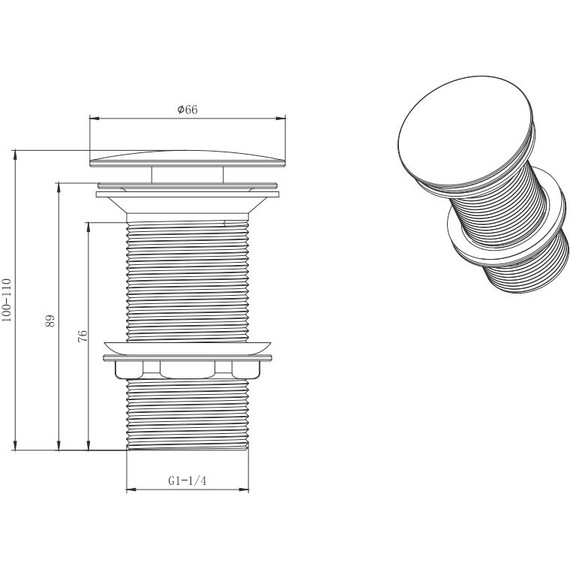 Донный клапан Aquatek  AQ6000CR фото 2