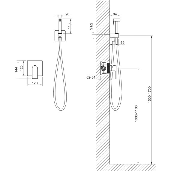 Набор для гигиенического душа Aquatek Лира AQ1419CR (со скрытой частью) - 7 Набор для гигиенического душа Aquatek Лира AQ1419CR (со скрытой частью) фото 7