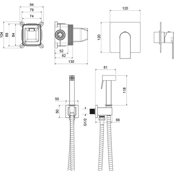 Набор для гигиенического душа Aquatek Лира AQ1419CR (со скрытой частью) - 6 Набор для гигиенического душа Aquatek Лира AQ1419CR (со скрытой частью) фото 6