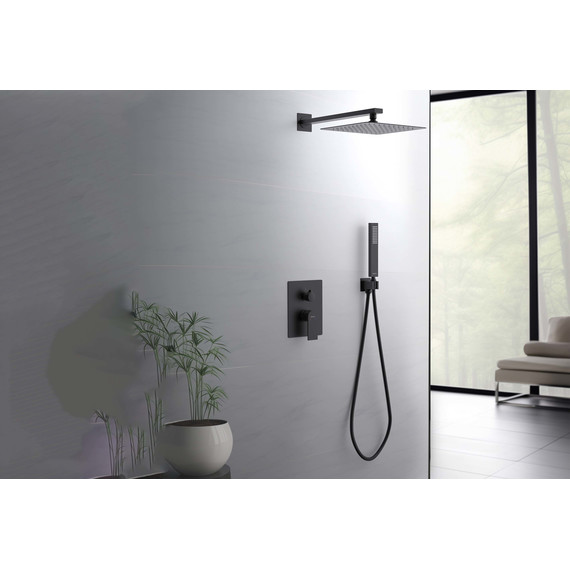 Душевая система для душа Aquatek Лира AQ1472MB (со скрытой частью) чёрный матовый, Цвет производителя: чёрный матовый фото 3