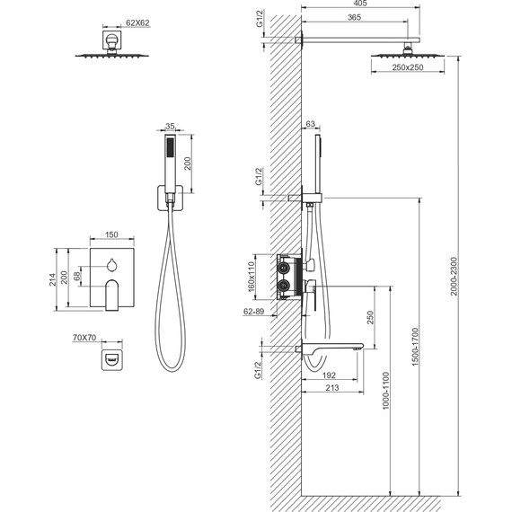 Душевая система для ванны Aquatek Лира AQ1473CR (со скрытой частью), Цвет производителя: хром - 5 Душевая система для ванны Aquatek Лира AQ1473CR (со скрытой частью), Цвет производителя: хром фото 5