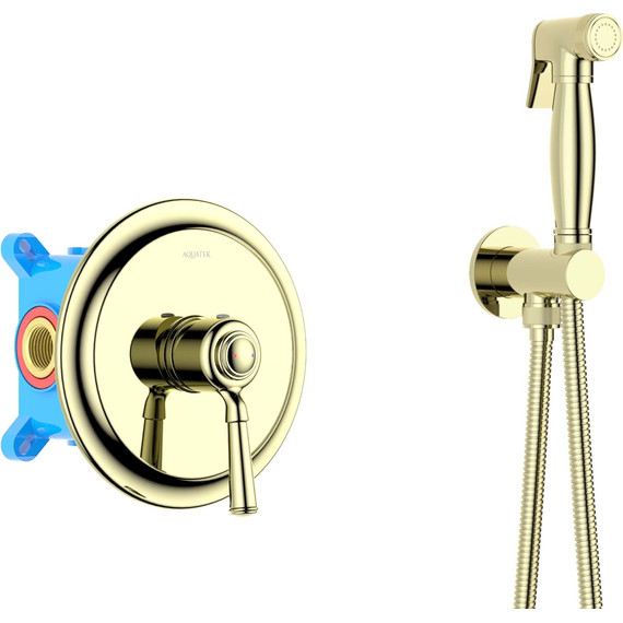 Набор для гигиенического душа Aquatek Классик AQ1519PG (со скрытой частью) золото - 2 Набор для гигиенического душа Aquatek Классик AQ1519PG (со скрытой частью) золото фото 2