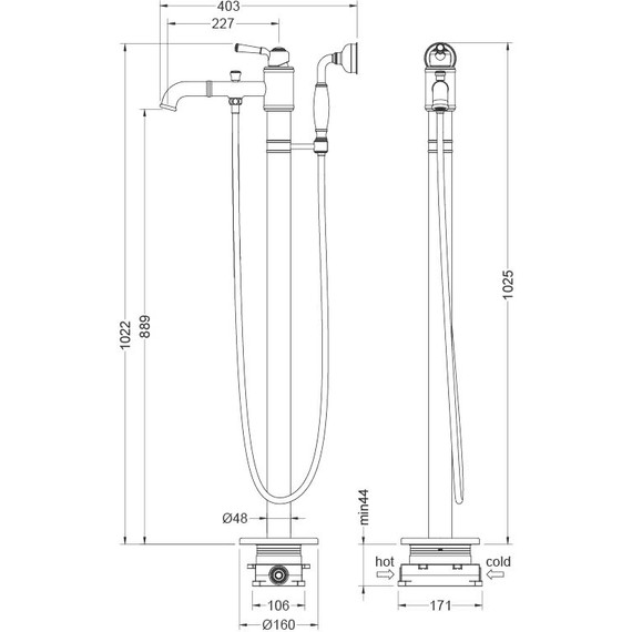 Смеситель для ванны Aquatek Классик AQ1545CR, Цвет производителя: хром фото 8