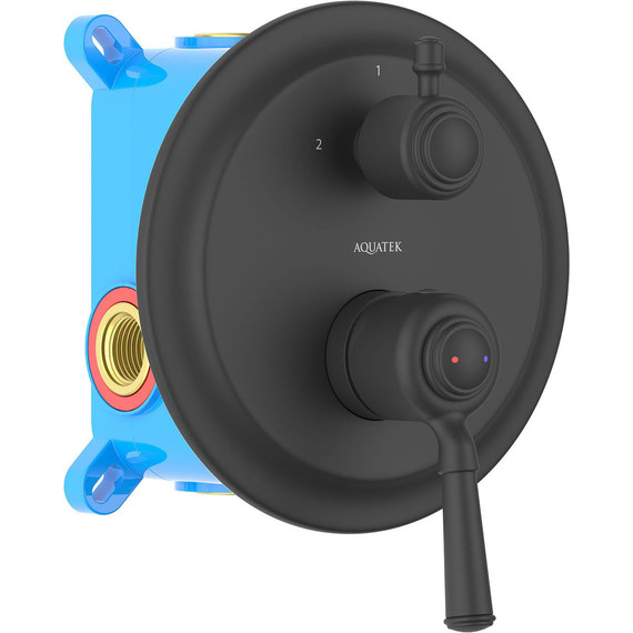 Смеситель для ванны Aquatek Классик AQ1546MB (со скрытой частью) чёрный матовый, Цвет производителя: чёрный матовый фото 2