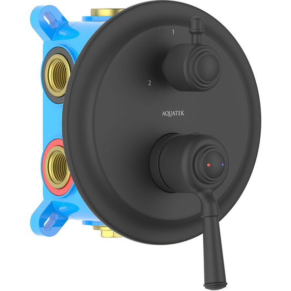 Смеситель для ванны Aquatek Классик AQ1547MB (со скрытой частью) чёрный матовый, Цвет производителя: чёрный матовый фото 2