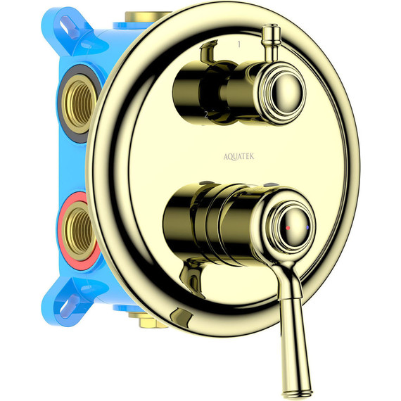 Смеситель для ванны Aquatek Классик AQ1547PG (со скрытой частью) золото, Цвет производителя: золото фото 2