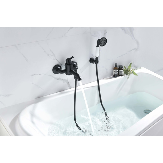 Смеситель для ванны Aquatek Классик AQ1549MB, чёрный матовый, Цвет производителя: чёрный матовый фото 6