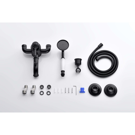 Смеситель для ванны Aquatek Классик AQ1549MB, чёрный матовый, Цвет производителя: чёрный матовый фото 12