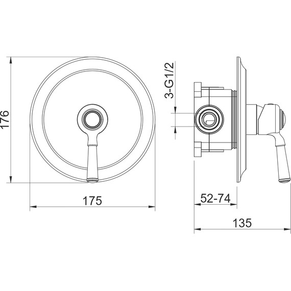 Смеситель для душа Aquatek Классик AQ1566CR (со скрытой частью), Цвет производителя: хром фото 4