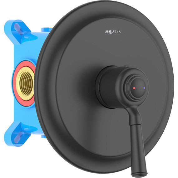 Смеситель для душа Aquatek Классик AQ1566MB (со скрытой частью) чёрный матовый, Цвет производителя: чёрный матовый - 2 Смеситель для душа Aquatek Классик AQ1566MB (со скрытой частью) чёрный матовый, Цвет производителя: чёрный матовый фото 2