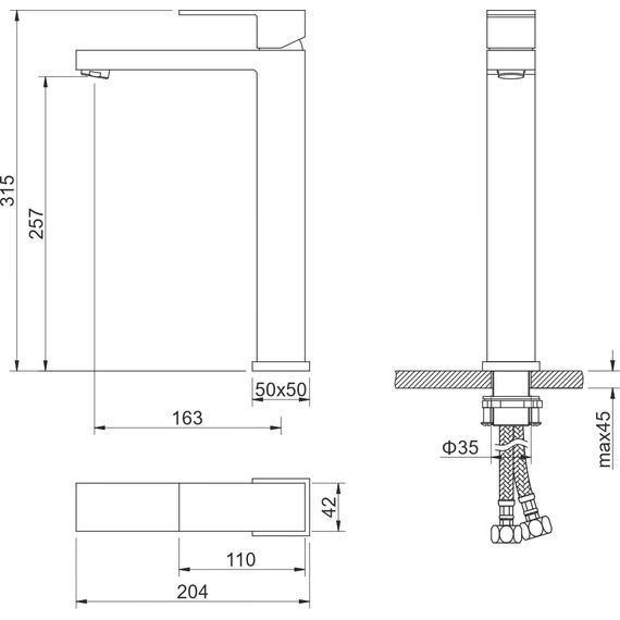 Смеситель для раковины высокий Aquatek Либра AQ1604MB, чёрный матовый, Цвет производителя: чёрный матовый фото 5