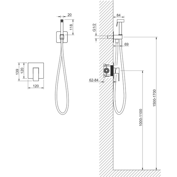 Набор для гигиенического душа Aquatek Либра AQ1619CR (со скрытой частью) - 7 Набор для гигиенического душа Aquatek Либра AQ1619CR (со скрытой частью) фото 7