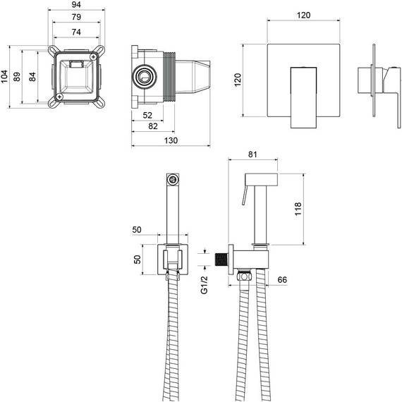 Набор для гигиенического душа Aquatek Либра AQ1619CR (со скрытой частью) - 6 Набор для гигиенического душа Aquatek Либра AQ1619CR (со скрытой частью) фото 6