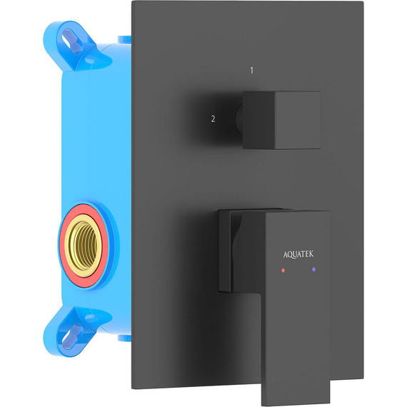 Смеситель для ванны Aquatek Либра AQ1646MB (со скрытой частью) чёрный матовый, Цвет производителя: чёрный матовый - 2 Смеситель для ванны Aquatek Либра AQ1646MB (со скрытой частью) чёрный матовый, Цвет производителя: чёрный матовый фото 2