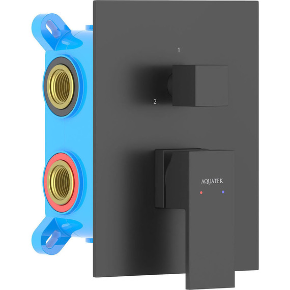 Смеситель для ванны Aquatek Либра AQ1647MB (со скрытой частью) чёрный матовый, Цвет производителя: чёрный матовый фото 2