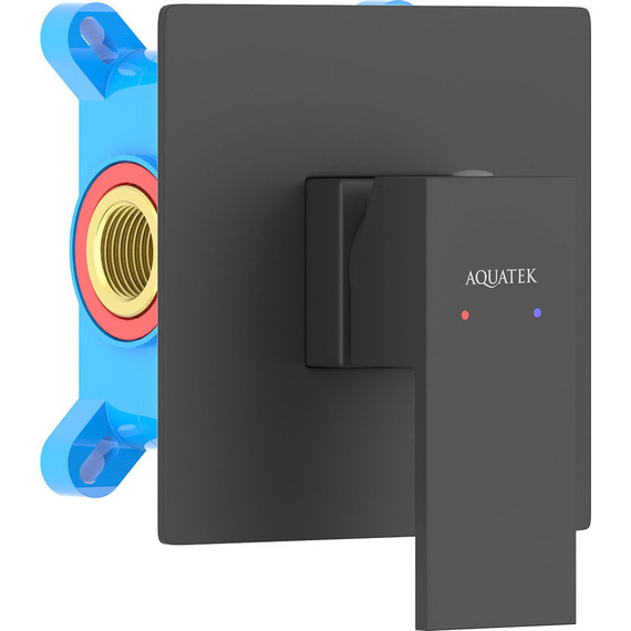 Смеситель для душа Aquatek Либра AQ1666MB (со скрытой частью) чёрный матовый, Цвет производителя: чёрный матовый фото 2
