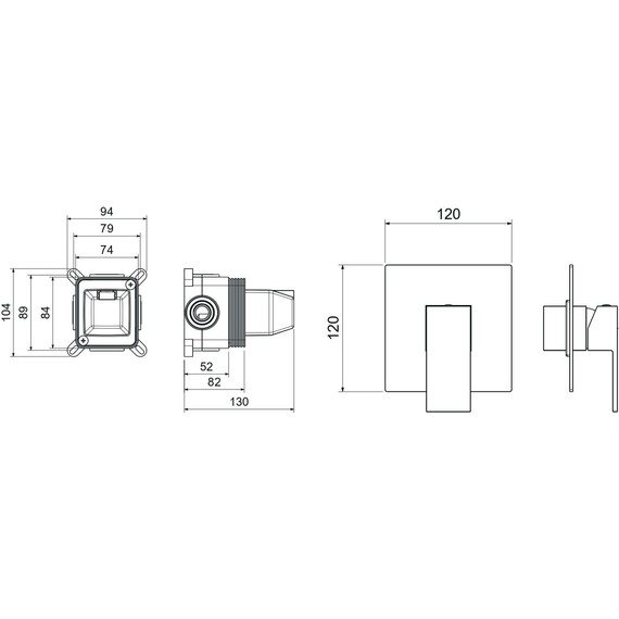 Смеситель для душа Aquatek Либра AQ1666MB (со скрытой частью) чёрный матовый, Цвет производителя: чёрный матовый фото 3