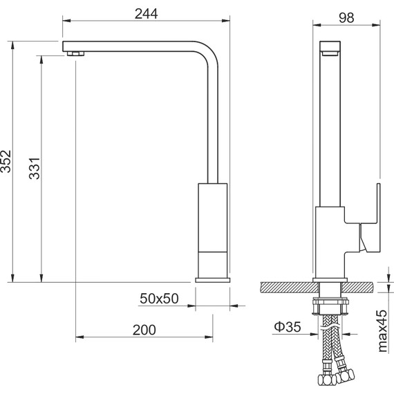 Смеситель для кухни Aquatek Либра AQ1680MB, чёрный матовый, Цвет производителя: чёрный матовый фото 11