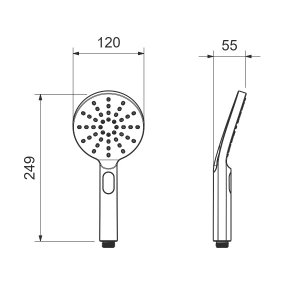 Ручной душ Aquatek Оберон AQ2006MB, чёрный матовый фото 8