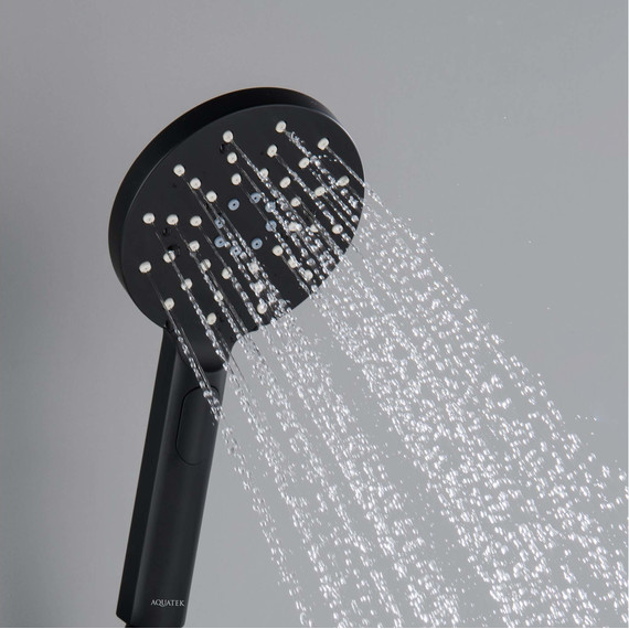 Ручной душ Aquatek Оберон AQ2006MB, чёрный матовый фото 3