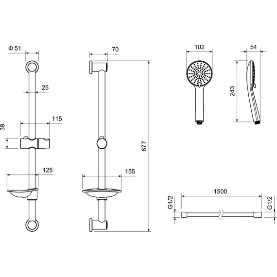 Душевой гарнитур Aquatek Бетта AQ2013MB, чёрный матовый фото 11