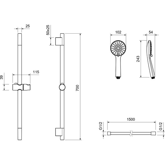 Душевой гарнитур Aquatek Бетта AQ2017MB, чёрный матовый фото 9