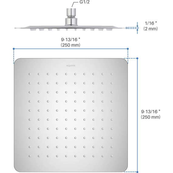 Верхний душ Aquatek 250x250 мм AQ2072CR фото 8