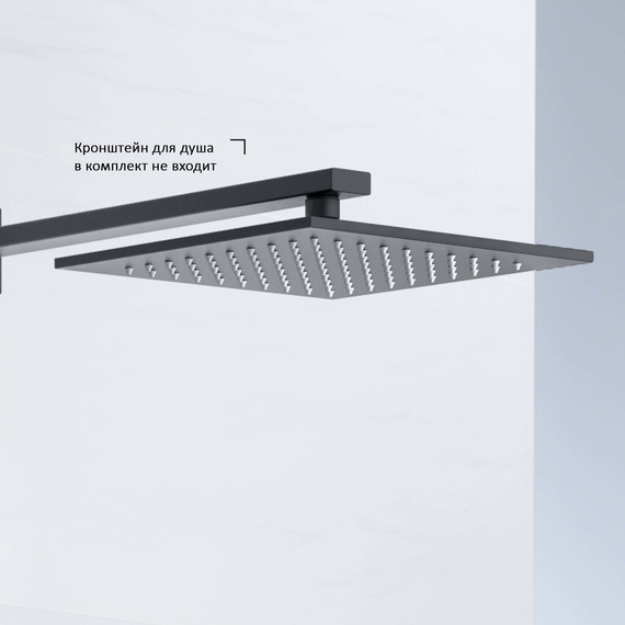 Верхний душ Aquatek 250x250 мм AQ2076MB, чёрный матовый фото 4