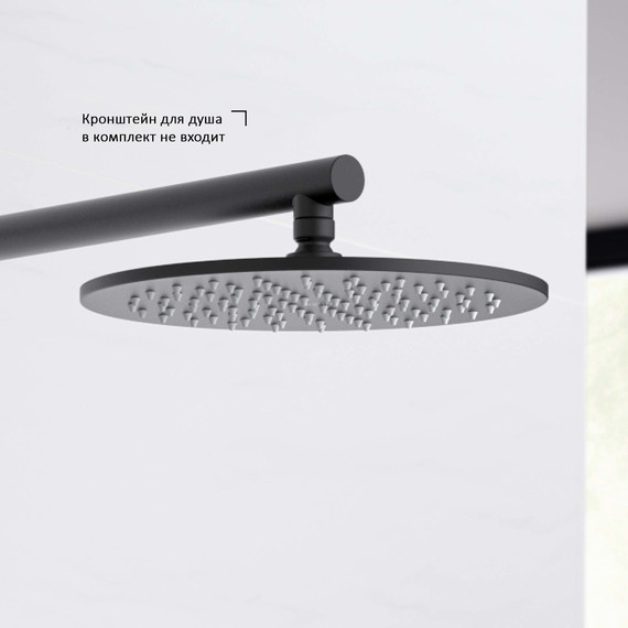 Верхний душ Aquatek 250x250 мм AQ2077MB, чёрный матовый фото 4