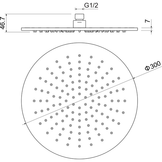 Верхний душ Aquatek 300x300 мм AQ2079CR фото 4