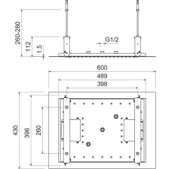 Верхний душ Aquatek 600x430 мм AQ2083CR фото 3