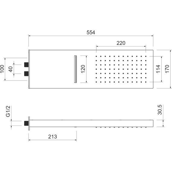 Верхний душ Aquatek 170x554 мм AQ2085CR фото 4