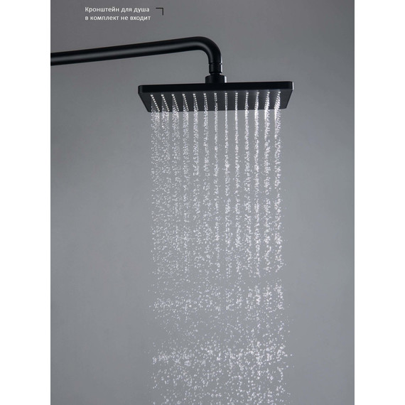 Верхний душ Aquatek 260x188 мм AQ2087MB, чёрный матовый фото 4