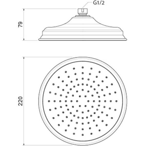 Верхний душ Aquatek Классик 220x220 мм AQ2088CR фото 2