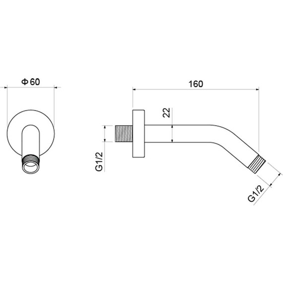 Кронштейн стеновой для верхнего душа Aquatek AQ2173CR фото 3