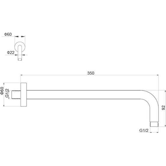 Кронштейн стеновой для верхнего душа Aquatek AQ2174MB, чёрный матовый фото 3