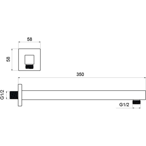 Кронштейн стеновой для верхнего душа Aquatek AQ2175MB, чёрный матовый фото 3