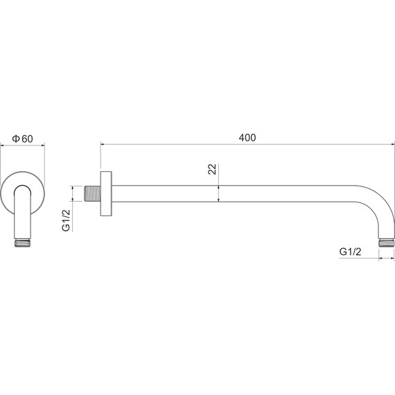 Кронштейн стеновой для верхнего душа Aquatek AQ2176MB, чёрный матовый фото 4