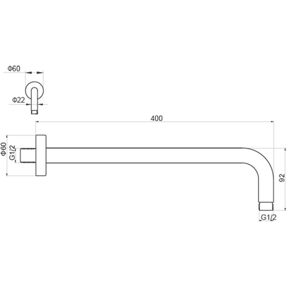 Кронштейн стеновой для верхнего душа Aquatek AQ2176CR фото 3