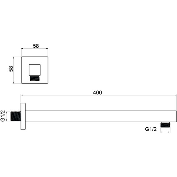 Кронштейн стеновой для верхнего душа Aquatek AQ2177MB, чёрный матовый фото 3
