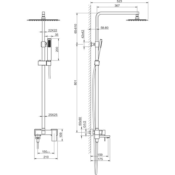 Душевая стойка Aquatek Либра AQ2640CR, Цвет производителя: хром - 7 Душевая стойка Aquatek Либра AQ2640CR, Цвет производителя: хром фото 7