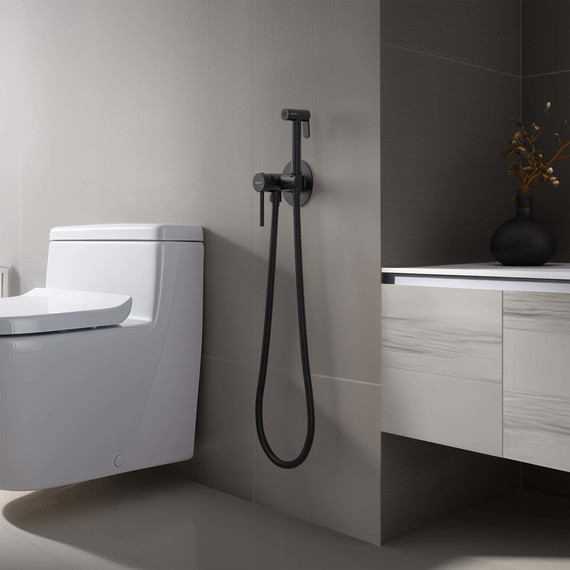 Набор для гигиенического душа Aquatek Европа AQ1021MB (со скрытой частью) чёрный матовый фото 4