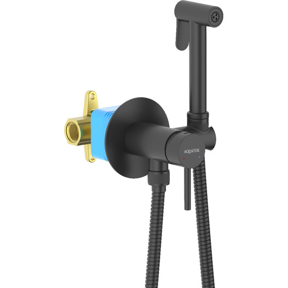 Набор для гигиенического душа Aquatek Европа AQ1021MB (со скрытой частью) чёрный матовый фото 3