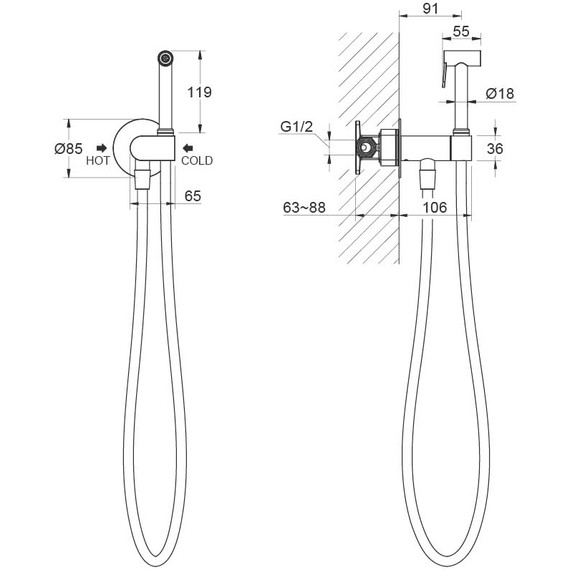 Гигиенический душ Aquatek Оберон AQ1024CR (со скрытой частью) - 4 Гигиенический душ Aquatek Оберон AQ1024CR (со скрытой частью) фото 4