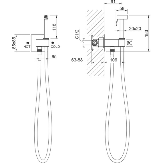 Гигиенический душ Aquatek Лира AQ1025CR (со скрытой частью) - 5 Гигиенический душ Aquatek Лира AQ1025CR (со скрытой частью) фото 5