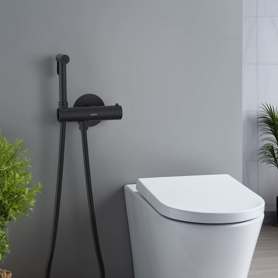 Набор для гигиенического душа Aquatek Оберон AQ1027MB (со скрытой частью) чёрный матовый - 7 Набор для гигиенического душа Aquatek Оберон AQ1027MB (со скрытой частью) чёрный матовый фото 7