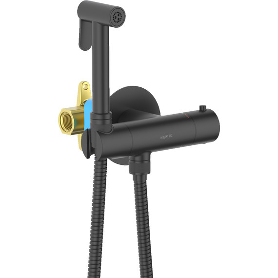 Набор для гигиенического душа Aquatek Оберон AQ1027MB (со скрытой частью) чёрный матовый - 3 Набор для гигиенического душа Aquatek Оберон AQ1027MB (со скрытой частью) чёрный матовый фото 3