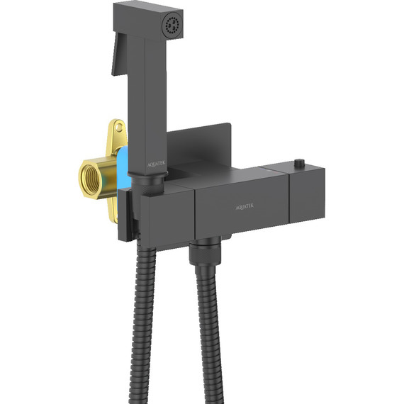 Набор для гигиенического душа Aquatek Либра AQ1028MB (со скрытой частью) чёрный матовый - 3 Набор для гигиенического душа Aquatek Либра AQ1028MB (со скрытой частью) чёрный матовый фото 3