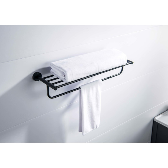 Полка для полотенец Aquatek Европа AQ4115MB, цвет чёрный матовый - 5 Полка для полотенец Aquatek Европа AQ4115MB, цвет чёрный матовый фото 5