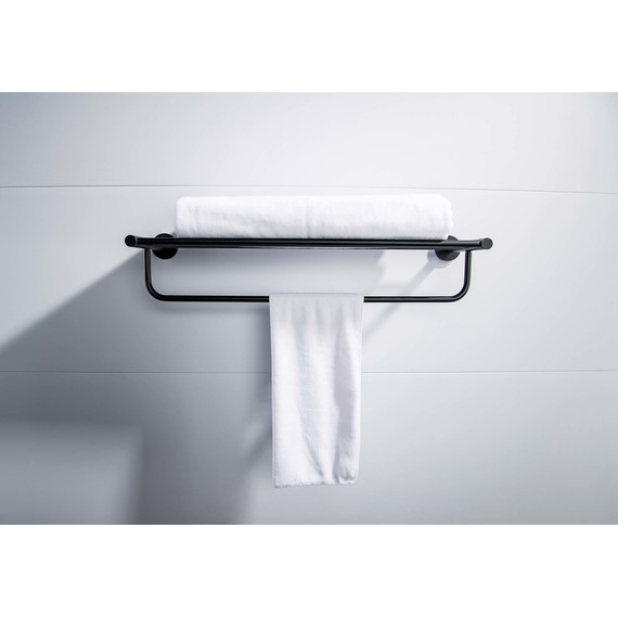 Полка для полотенец Aquatek Европа AQ4115MB, цвет чёрный матовый - 4 Полка для полотенец Aquatek Европа AQ4115MB, цвет чёрный матовый фото 4